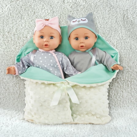 My Sweet Love: My Cuddly Baby® Doll Twins Play Set, Grey Outfits, 7 Pieces Included