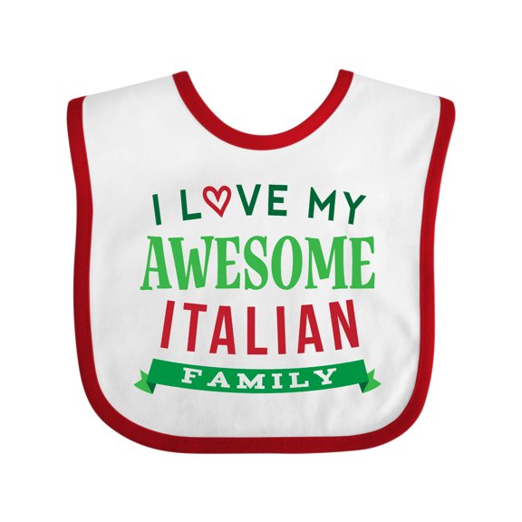 Inktastic Italy Love My Awesome Italian Family Boys or Girls Baby Bib