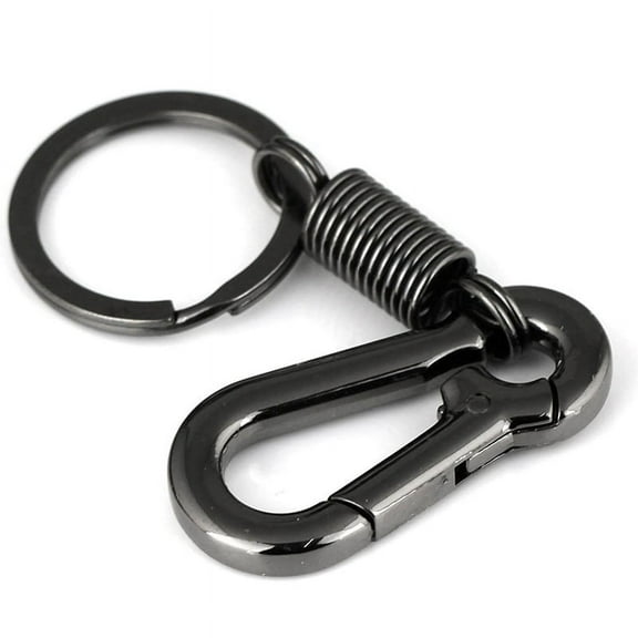 Sturdy Carabiner Key Chain Key Ring Polished Key Chain, Black