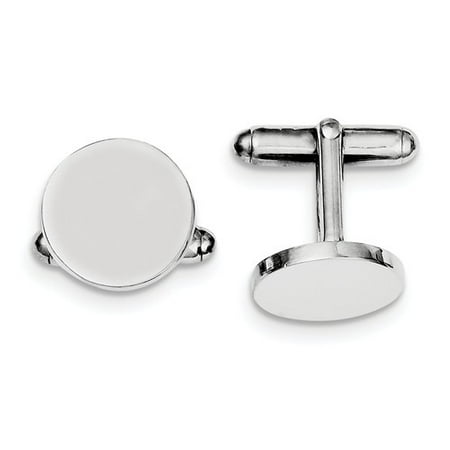 Sterling Silver Engravable Round Cuff Links