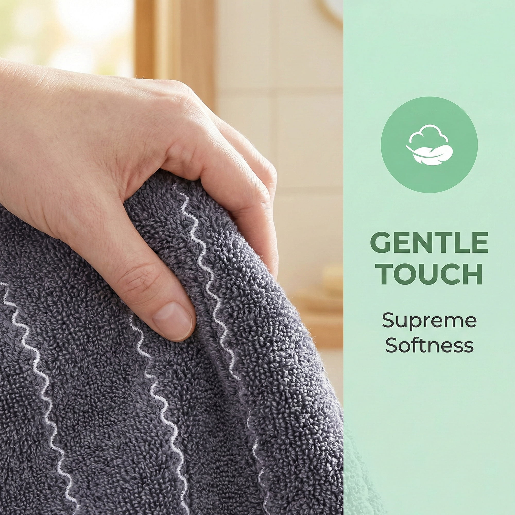 Unique Bargains Ultra Soft Highly Absorbent Cotton Stripe Bath Towel Blue 55" x 28"