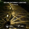 thumbnail image 4 of Paquete de 12 (blanco cálido) luces solares para exteriores, impermeables, de acero inoxidable, LED, iluminación de paisaje con energía solar, luces solares de jardín para caminos, pasarelas, patios,, 4 of 5