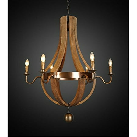 

35 CHANDELIER-Color:Iron in antique brass color Material:IRON WOOD