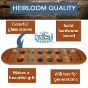 WE Games Coffee Table African Stone Game Mancala - Solid Wood with Walnut Stain