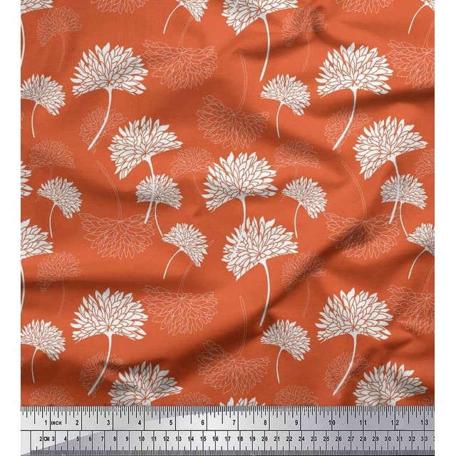 Soimoi Cotton Poplin Fabric Flower Artistic Print Fabric by Yard 42 Inch Wide
