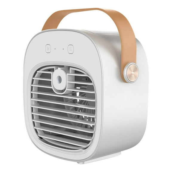 QVNFKO Portable Air Conditioners Fan- Small Portable Quiet Personal Air Cooler,USB Powered Mini Desktop Cooling Misting Fan,For Office, Home, Room,Desk,Car White