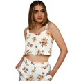 thumbnail image 2 of Conjunto de pantalón y top, modelo 0153 (Blanco floreado) blanco G Roman Fashion Conjunto regular 0153, 2 of 6