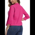thumbnail image 3 of Cardigan Court à Manches 3/4 pour Femmes, Élégant Boléro pour Femmes, Rose Rouge, G, 3 of 7