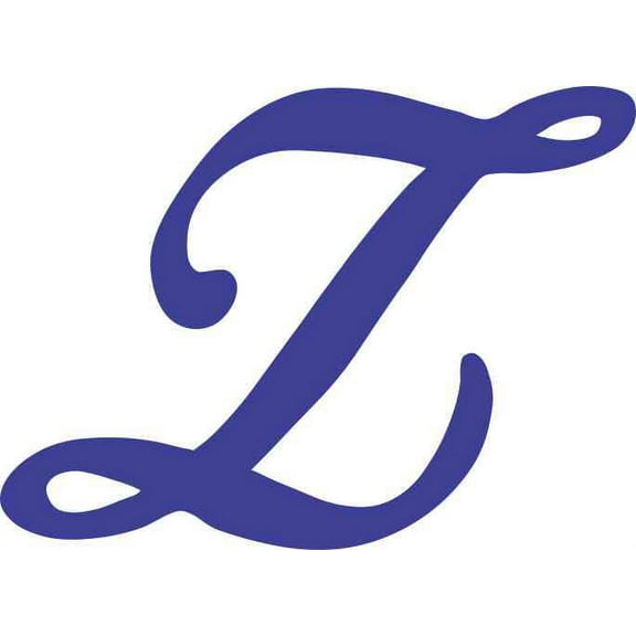 4in x 3in Blue Cursive Z Monogram Sticker Fancy Vinyl Car Cup Stickers