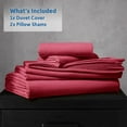 thumbnail image 3 of LammaLoe Duvet Cover Queen Size, Soft Prewashed 3-Piece Duvet Cover Bedding Set with Pillow Shams, Burgundy Red, 3 of 8