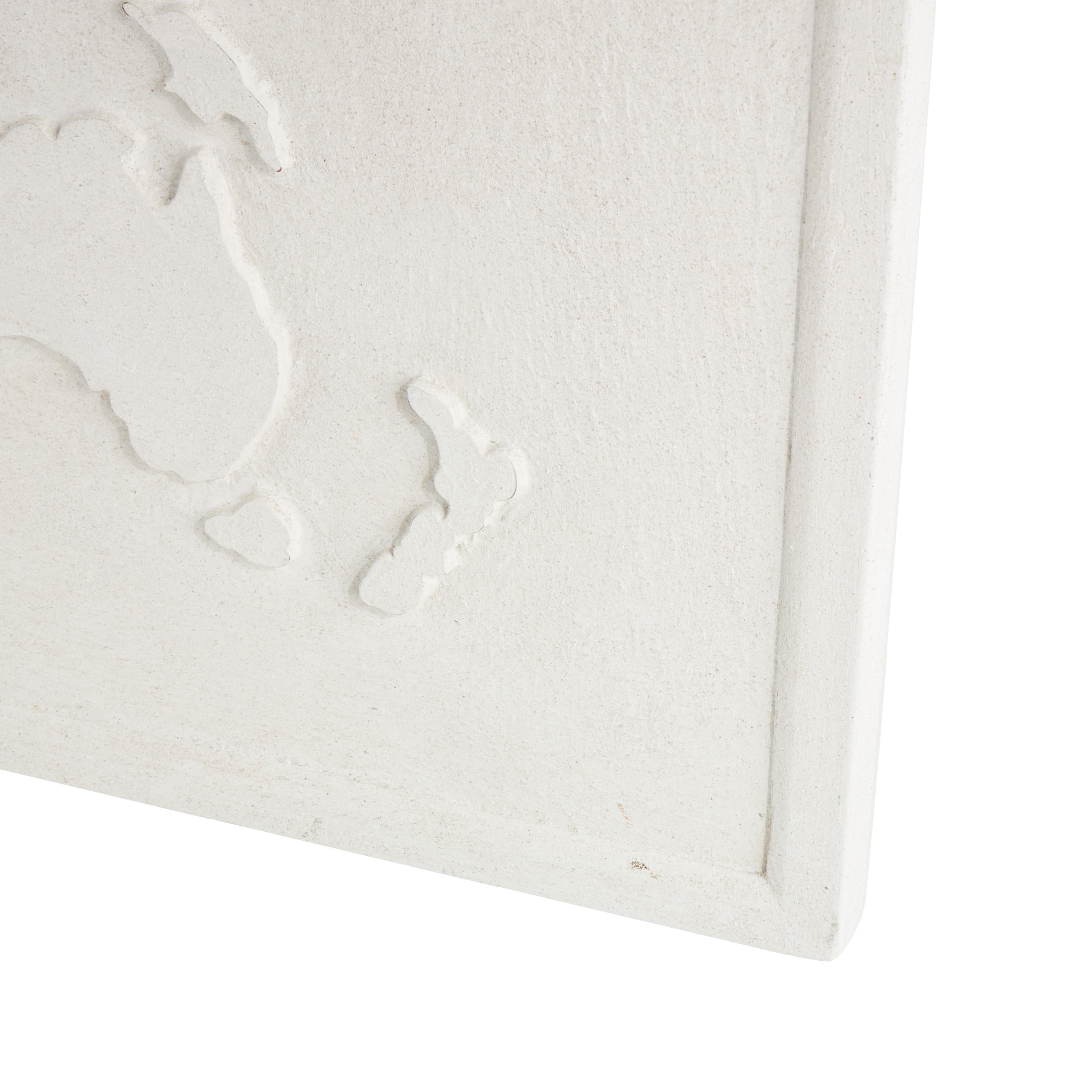 DecMode White Wooden 3D World Map Wall Decor (3 Count)
