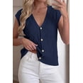 thumbnail image 7 of BTFBM Sweater Vest Women V Neck Cap Sleeve Button Down Knit Tops Spring Summer Loose Lightweight Cardigan Vests, 7 of 7