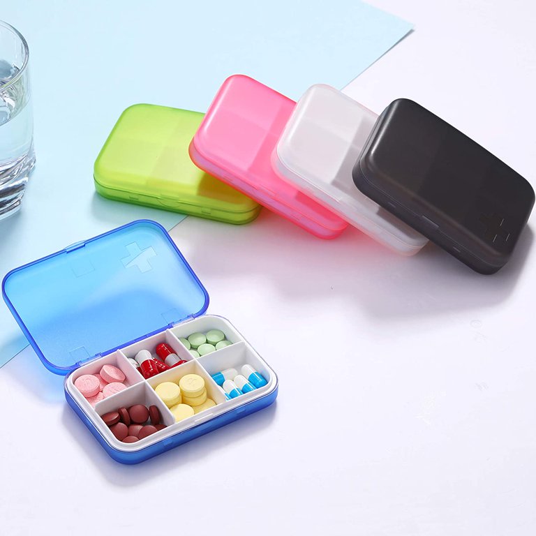 Homgreen Pocket Pill Case,Travel Pill Box,4 Compartments Portable