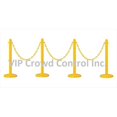 thumbnail image 1 of VIP Crowd Control  14 in. Flat Base Plastic Stanchions - 32 ft. Chain, Yellow, 4 Piece, 1 of 1