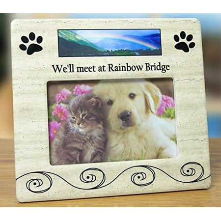 - Pet Bereavement Photo Frame for Dog or Cat - We'll meet at Rainbow Bridge - for 4x6 Photo