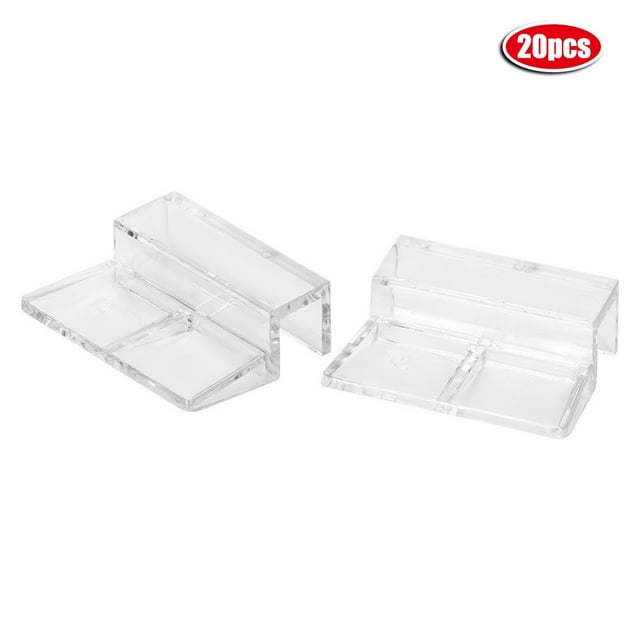 Garosa Aquarium Glass Cover Holder, 20Pcs Glass Cover Acrylic Clip Holder Support Clamp Accessory for Aquarium Fish Tank, Aquarium Glass Cover Support