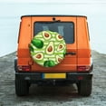 thumbnail image 2 of Daiia Avocado Green Striped Tire Covers , Travel Trailer Camper Truck SUV Motorhome Waterproof Wheel Cover, Sun Rain Snow Protector-17 inch, 2 of 9