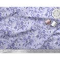 thumbnail image 2 of Soimoi Purple polyester Crepe Fabric Leaves & Floral Print Sewing Fabric BTY 52 Inch Wide, 2 of 3