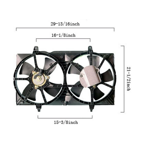 Agility Auto Parts 6029137 Dual Radiator and Condenser Fan Assembly for Nissan Specific Models
