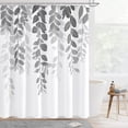 thumbnail image 6 of Grey Eucalyptus Shower Curtain for Bathroom, Watercolor Leaves on The Top Plant Shower Curtain Gray White Botanical Decorative Fabric Shower Curtain Set with Hooks 72x72 Inch, 6 of 6