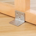 thumbnail image 5 of Set of 64 Reinforced Stainless Steel Assembly Bracket, 38x30x30mm Steel Plate Stainless Steel Bracket, Metal Bracket for Fixing Stainless Steel for Fixing and Repairing Furniture, Galvanized Silver, 5 of 5