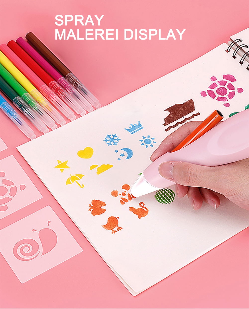 Airbrush Tools for Mini Artists: Super Activity Workshop, Creative Experience, Airbrush Pictures, Washable Markers, Safe for Kids