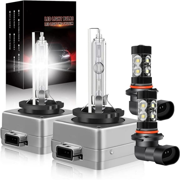 For Cadillac Escalade (2007-2014) D1S Headlight Bulbs 9145/H10 LED Fog Light Bulbs