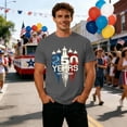 thumbnail image 4 of 4th of July T Shirts for Men's 250th Anniversary Patriotic Graphic Casual Short Sleeve T Shirt Comfortable Breathable Tee For Daily Wear Couples Matching Outfit Dark Gray XL, 4 of 5
