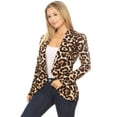 thumbnail image 2 of Women's Pattern Print Casual Office Long Sleeve Open Front Blazer jacket/Made in USA, 2 of 5
