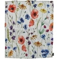 Wildflowers Throw Blanket Colorful Watercolor Flowers Poppy Cornflower