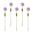 thumbnail image 2 of WIZUTIZ 5PC Crochet Tulips Without Vase Artificial Flower Finished Handmades Crochet Tulips Artificial Flower Simulation Flower Home Assembly Skin-Friendly up to 65% Off, 2 of 5