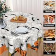 thumbnail image 4 of Silver Snowflakes Round Tablecloth 60Inch Christmas Winter Snow Table Cover with Xmas Tree Leaves Berry Table Cloth Heat Resistance Polyester Fabric for Kitchen Dining Camping Party Decor, 4 of 6