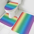 thumbnail image 3 of Rainbow Colors Ombre Cream Bath Mat 3 Piece Bathroom Rug Set, Modern Abstract Art Aesthetics Non Slip Bath Rug Contour Mat and Toilet Lid Cover, Absorbent Shower Mats Soft Bath Rugs and Mats Sets, 3 of 8