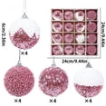 thumbnail image 4 of Fwttom Sequin Christmas Ball Ornaments Set of 16 Shatterproof Hanging Merry Christmas Tree Decorations for Holiday Gifts Xmas Decor, Pink, 4 of 7