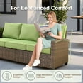 thumbnail image 4 of Vcatnet Outdoor Patio Furniture Sets 5 Pieces All Weather High Back Sectional Sofa PE Rattan Wicker Conversation Set with Ottoman for Porch,Backyard,Green, 4 of 8