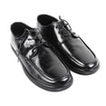 thumbnail image 2 of Zapatos de hombre de piel sintética con cordones y punta redonda, de corte bajo, planos, cómodos y transpirables, color negro 42, 2 of 15