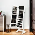 thumbnail image 4 of Costway Jewelry Cabinet Stand Mirror Armoire Lockable Organizer Large Storage Box White, 4 of 10