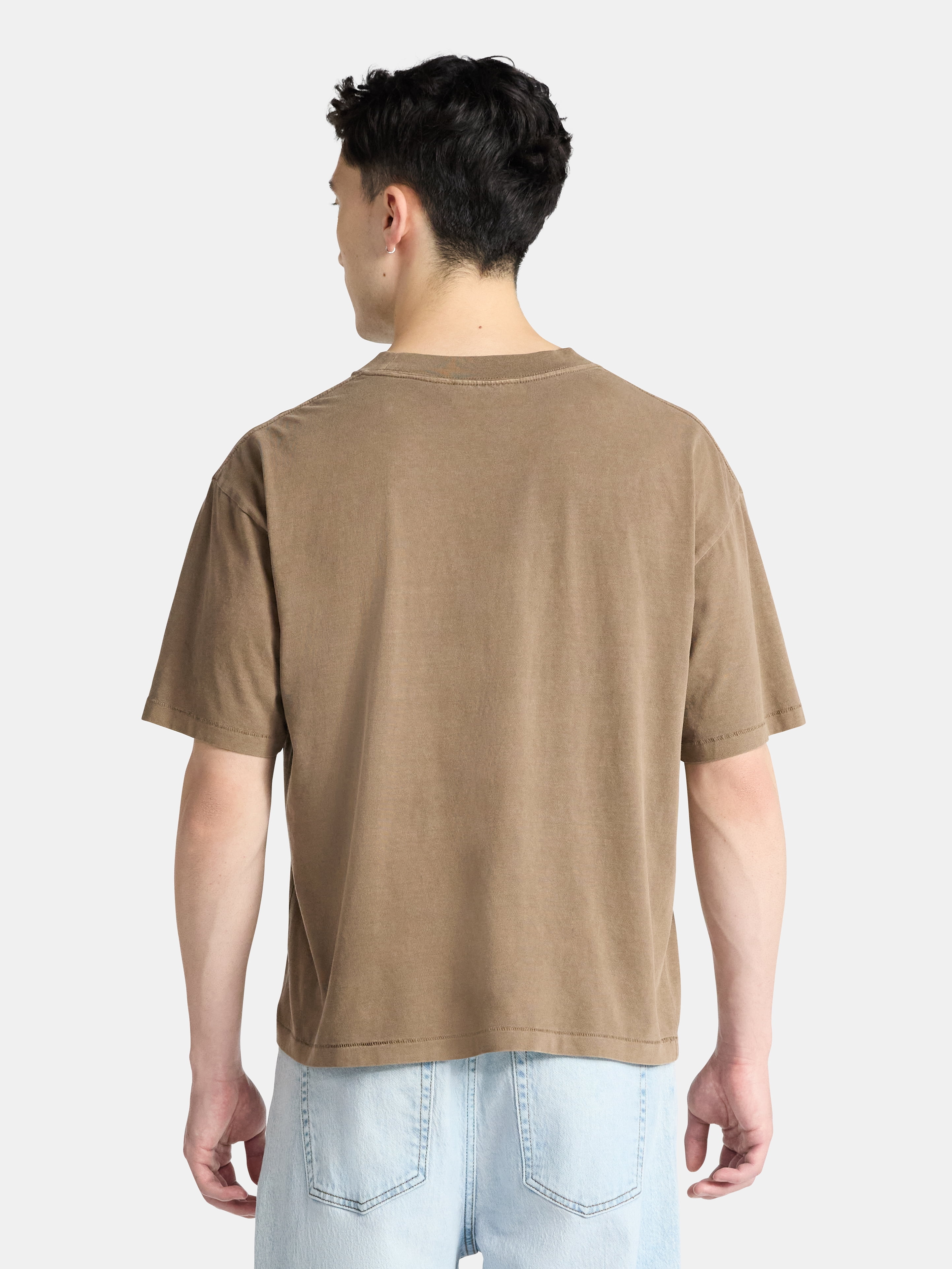 No Boundaries Oversized Boxy Fit Cropped Length New York City Graphic Tee Shirt, Men's & Big Men's, XS-5XL