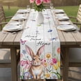 thumbnail image 4 of Grey Easter Table Runner 70 Inches, Spring Watercolor Tulip Flower Plant Wood Grain Bed Runner Dresser Scarves Tabletop for Indoor Outdoor Parties/Ceremony/Banquet, 13" x 70", 4 of 8