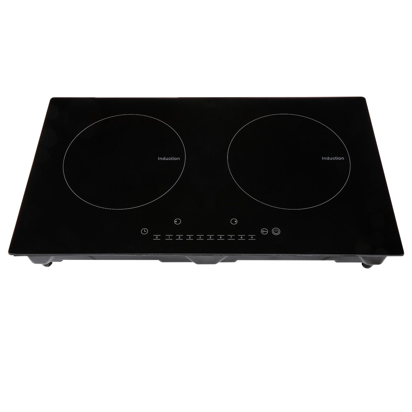 24-Inch double-head embedded induction cooker 1800W 9-speed firepower LED touch screen, child lock overheating protection