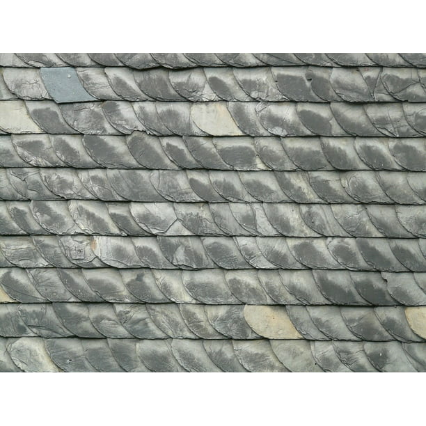 Canvas Print Roof Stone Dark Skewness Slate Roof Grey Slate Stretched Canvas 32 x 24 Walmart