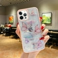 thumbnail image 2 of Compatible with iPhone 15 Pro Butterfly Case Cute Bling Glitter Stars Transparent Clear Design Girly Women Girls Soft TPU Lens Protection Luxury Shockproof Shockproof Cover, Pink, 2 of 7