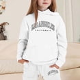thumbnail image 2 of RUTAYY Girls 2 Piece Outfit Letter Print Long Sleeve Hoodie and Sweatpants Set for Casual Outdoor Trips White, 2 of 4