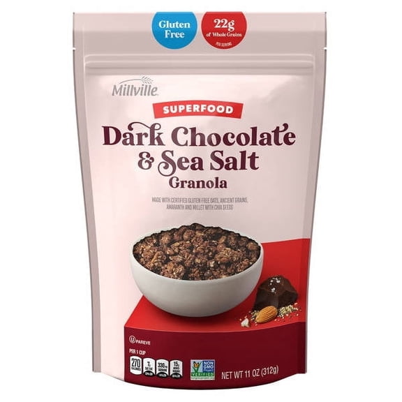 Dark Chocolate Sea Salt Super Foods Gluten Free Granola, 11 oz- Pack of 3