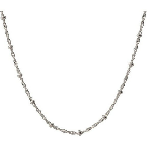 Women's Sterling Silver Singapore Bracelet with Beads