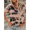thumbnail image 3 of Womens Striped Color Block Short Sleeve Causal Blouses T Shirts Tops, 3 of 7