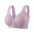 thumbnail image 2 of Sawvnm Women Bras Women's Fashionable Underwire-free Gathering Front Button-up Breathable Bra Large Cup Daily Bra, 2 of 7