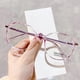 thumbnail image 1 of Gafas de bloqueo de luz azul para hombres y mujeres, gafas para aliviar la fatiga visual, gafas de moda para ordenador, TV, teléfonos, color morado transparente, 1 of 1