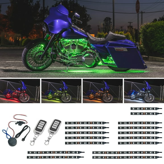 LEDGlow 16pc Advanced Million Color LED Flexible Motorcycle Lighting Kit