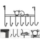thumbnail image 2 of Organizador de toallas con 7 ganchos, perchero negro con diseño de gato, para puerta, 2 of 7